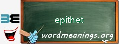 WordMeaning blackboard for epithet